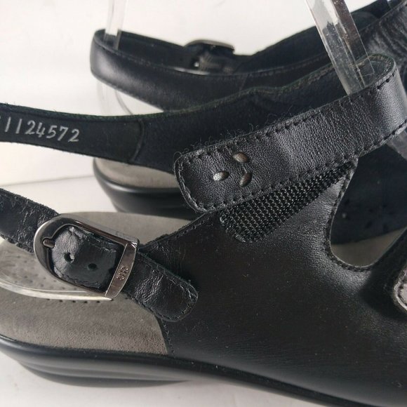 SAS Duo Sandals Black Leather Adjustable Size 10 M - Picture 2 of 7